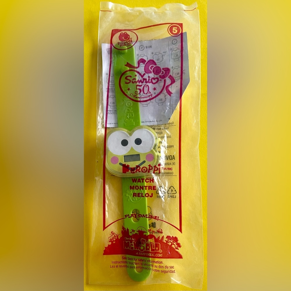 2010 McDonald’s Happy Meal Prize Sanrio 50 Anniversary Keroppi Green Watch